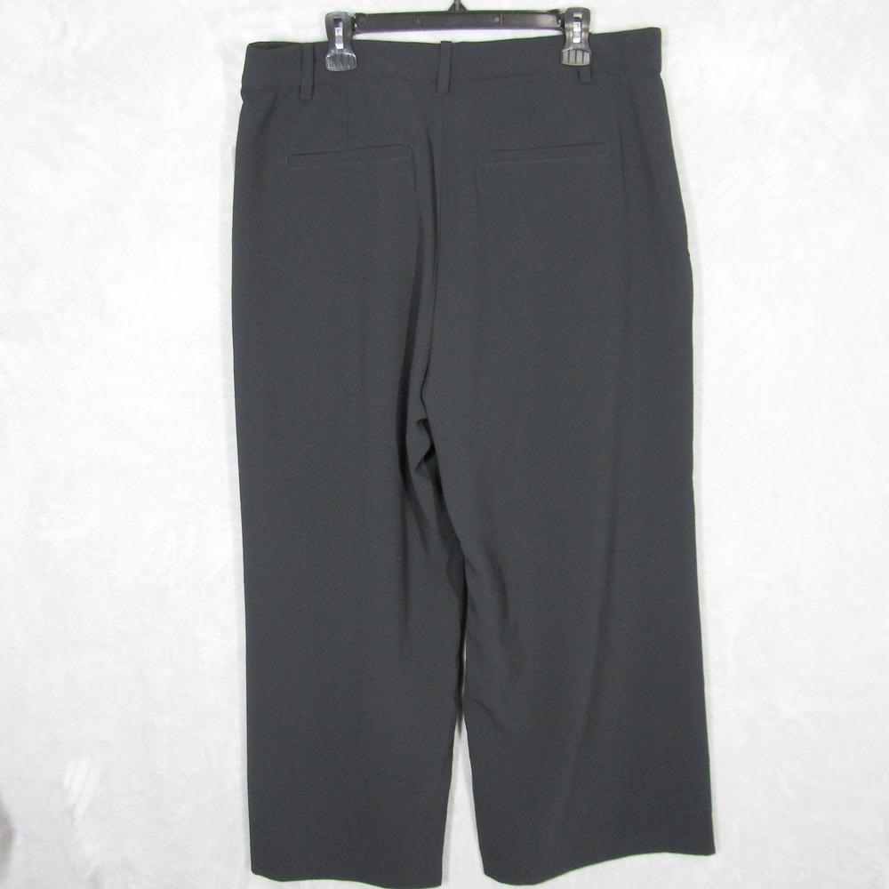 Gap 365 High Rise Trouser Black Wide Leg Pleated Pants Women 18 Petite Plus Size - Picture 2 of 14